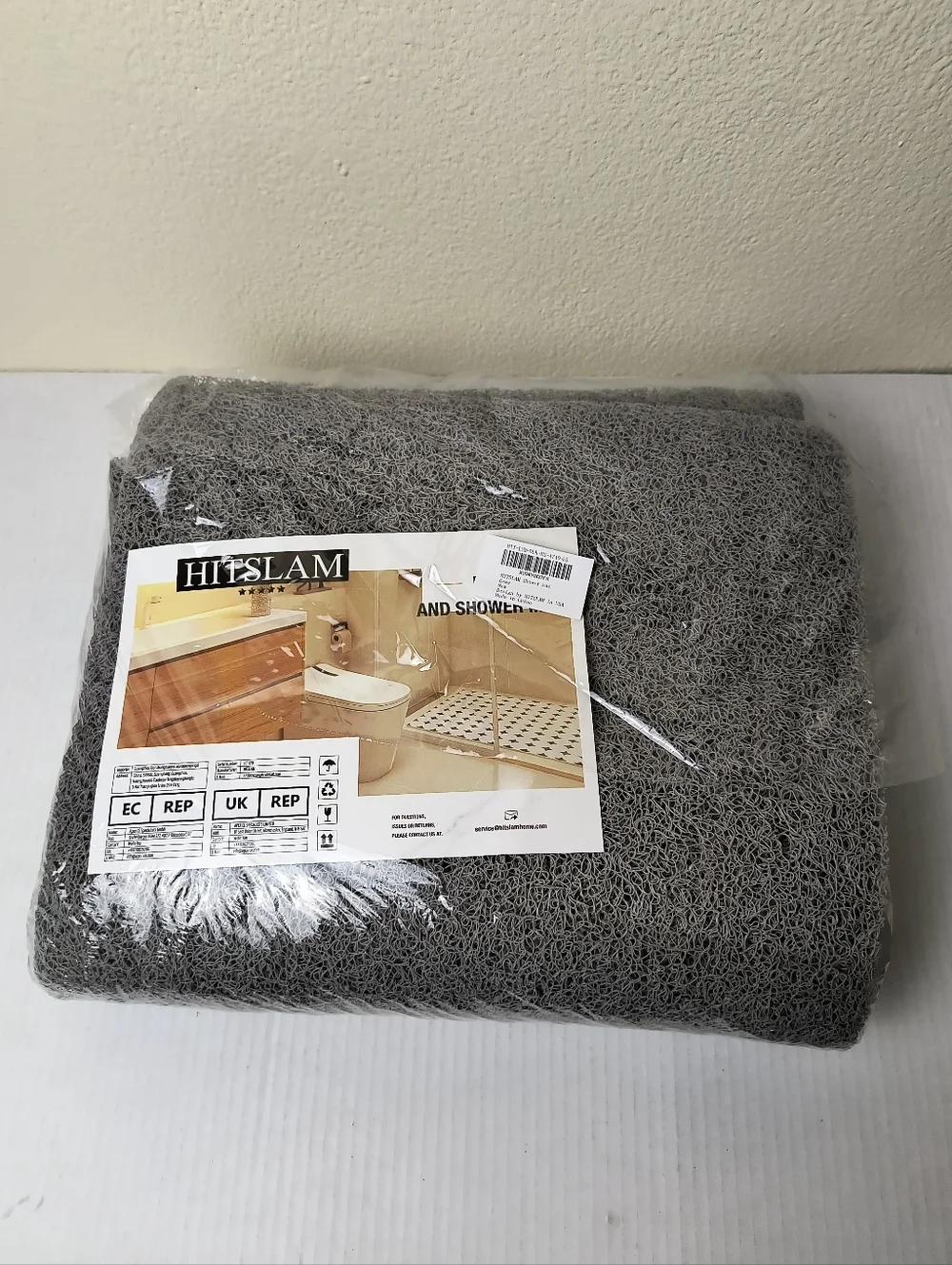 Hifslam Gray Non-Slip Bath Mat - Textured Shower & Tub Mat